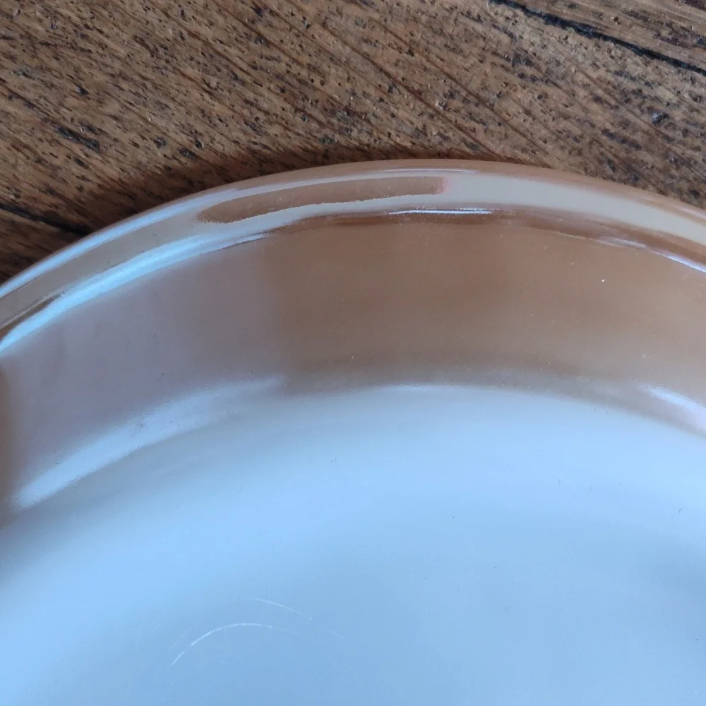 Vintage Fire King Copper Tint Ovenware Number 460 Pie Pan Brand New With Tags